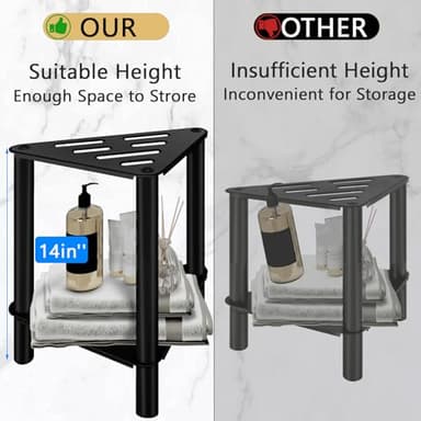 VOTZAAQ Shower Foot Rest, Shower Stool for Inside Shower, Stainless Steel Waterproof Shower Stool for Shaving Legs - Corner Bathroom Bench Seat with Storage Shelf for Small Shower Spaces - Image 3