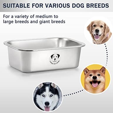 Stainless Steel Dog Bowls for Large Dogs, High Capacity Metal Dog Food Bowls, Food and Water Bowl for Larges, X-Large, and Big Dogs 1.25 Gallons - Image 8