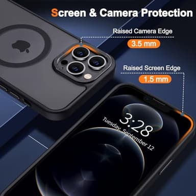 Hython Case for iPhone 12 Pro Case Magnetic Translucent Matte Phone Cases 6.1" [Compatible with MagSafe] Thin Slim Fit Shockproof Bumper Hard Protective Cover for Women Men Girls, Frosted Black - Image 4