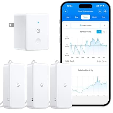 GoveeLife 2.0 WiFi Hygrometer Thermometer 3 Pack, Smart Humidity Temperature Sensor with App Notifications, 2-Year Free Data Storage Export, Temperature Humidity for Bedroom, Wine Cellar, Basements - Image 1