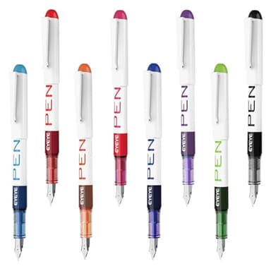 EYEYE Fountain Pens for Writing, 8 Pack Assorted Colors Fine Point Disposable Fountain Pens Stainless Steel Nib, Smooth Writing for Journaling, Drafting, Sketching, Doodling & Gifts - Image 7