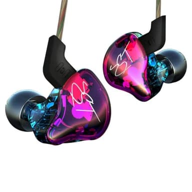YINYOO Easy KZ ZST Colorful Hybrid Banlance Armature with Dynamic in-Ear Earphone 1BA+1DD HiFi Headset KZ in Ear Monitors Headphones Wired Earbuds IEM Earphones Gaming Earbuds (Colorful Without mic) - Image 1