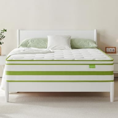 Dourxi Queen Mattress, 12 Inch Mattress in a Box, Hybrid Mattress Queen, Organic Cotton Fabric Cover and Individual Pocket Springs, Cooler Sleep and Pressure Relief, Plush Support Feel, 80*60*12Inch - Image 7