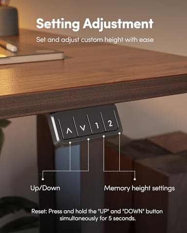 FEZIBO Electric Standing Desk, Height Adjustable Stand up, 48 x 24 Inches Sit Stand Home Office, Computer Desk, Black Walnut - Image 7