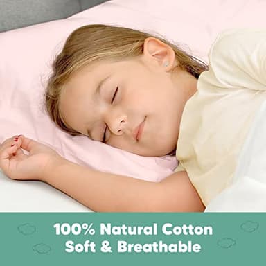 KeaBabies Toddler Pillowcase 13"x18" - Organic Cotton Toddler Pillowcase for Kids, Boys, Girls, Soft & Durable Cotton Cover for Miniature Sleepy Pillows, Cute Colors, Pillow Sold Separately(Mist Pink) - Image 3
