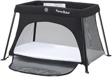 Pamo Babe Travel Crib Lightweight Baby Playard with Mattress Compact Play Yard with Detachable Legs - Image 3