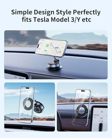 DKGEVEAO Suction Cup Phone Mount,Vacuum Magnetic Phone Holder for Car,360 Adjustable Vacuum Magnetic Phone Holder,Magnet Car Mount for All Smartphones & All Vehicle & Gym/Bathroom Mirror - Image 6