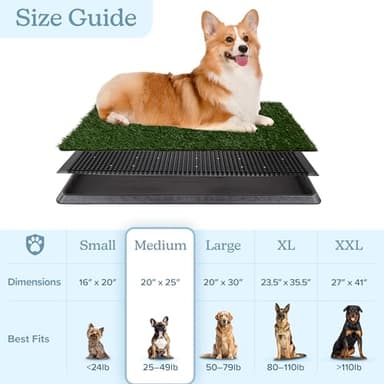 Artificial Grass Puppy Pee Pad for Dogs and Small Pets - 20x25 Reusable 3-Layer Potty Training Pad with Tray - Dog House and Pet Supplies by PETMAKER - Image 7