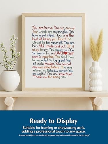“You Are Brave, You Are Enough” Inspirational Wall Art Print – Affirmation Typography Poster for Self-Love, Mental Health – Classroom, Office, Bedroom, Therapy Room Décor – 8x10 Unframed - Image 6