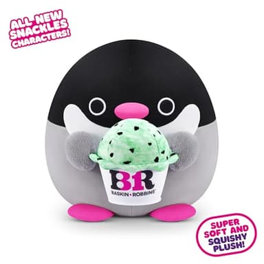 Snackles Series 2 Penguin & Baskin-Robbin 8 Inch Plush by ZURU, Ultra Soft Plush, Collectible Plush with Real Licensed Brands, Stuffed Animal, Giftable - Image 2