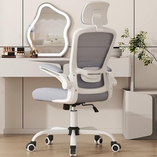 Mimoglad Office Chair, High Back Ergonomic Desk Chair with Adjustable Lumbar Support and Headrest, Swivel Task Chair with flip-up Armrests for Guitar Playing - Image 1