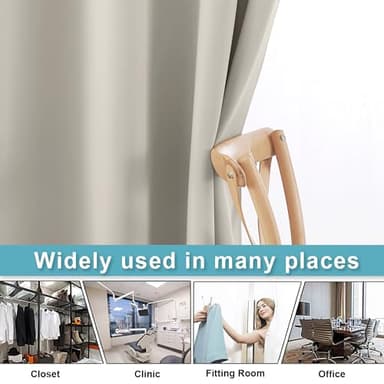 RYB HOME Blackout Curtains Soundproof Energy Saving Insulating Privacy Room Divider Curtains for Patio Sliding Glass Door Living Room Garage Home Theatre Large Window, W 150 x L 90 inches, Natural - Image 5