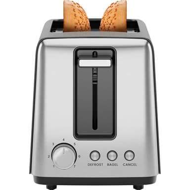 Chefman 2 Slice Toaster, 7 Shade Settings, Removable Crumb Tray, Thick Bread and Bagel Toaster with Defrost and Cancel Buttons – Black - Image 1