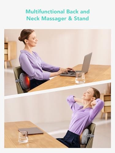 SKG Shiatsu Back Massager for Pain Relief Deep Tissue with Heat 4D Kneading Cordless Massage Pillow for Upper and Lower Back Gifts for Men and Women Birthday Gifts (Need to Restart After 15 min) - Image 9