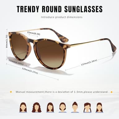 CHBP Polarized Sunglasses for Women Men - Trendy 2025 Vintage Classic Retro Round Mirrored Lens Designer Style Sunglasses for womens - Image 2