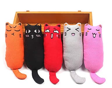 Legendog 5Pcs Bite Resistant Catnip Toy for Cats,Catnip Filled Cartoon Mice Cat Teething Chew Toy - Image 2