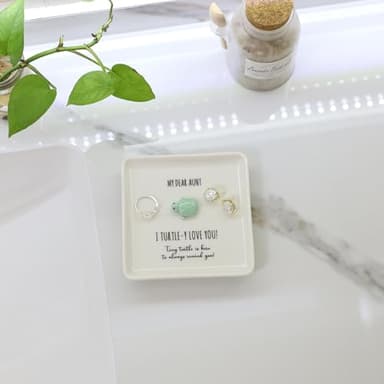 HOME SMILE Turtle Jewelry Dish Tray-Aunt Auntie Gifts from Niece Nephew,Mothers Day Birthday Gifts for Aunt Auntie Gift Ideas,I Turtley Love You Gifts - Image 4