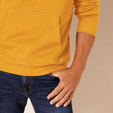 Amazon Essentials Men's Pullover Sweatshirt Hoodie, Big & Tall Options Available, Gold, Small - Image 4