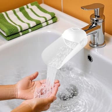 KOMIDK Faucet Extender for Bathroom Sink Faucet Extender for Toddlers Bathroom Sink Kitchen Bathtub (White) - Image 2