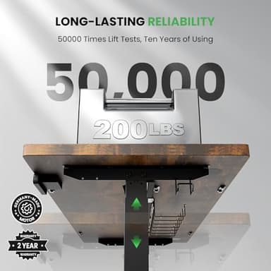 SIAGO Electric Standing Desk Adjustable - 48 x 24 Inch Sit Stand up Desk with Cable Management - 3 Memory Preset Adjustable Height Table - Image 3