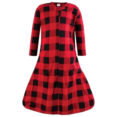 Hudson Baby Unisex Long Sleeve Cotton Jersey Sleeping Bag, Buffalo Plaid, 18-24 Months - Image 1