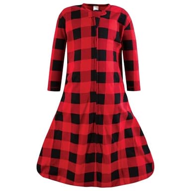 Hudson Baby Unisex Long Sleeve Cotton Jersey Sleeping Bag, Buffalo Plaid, 18-24 Months - Image 1