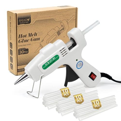 SHJADE Mini Hot Glue Gun Kit with 30 Glue Sticks - Fast Preheating Hot Melt Gun, High Temp for School Crafts DIY Arts and Quick Home Repairs(White) - Image 1
