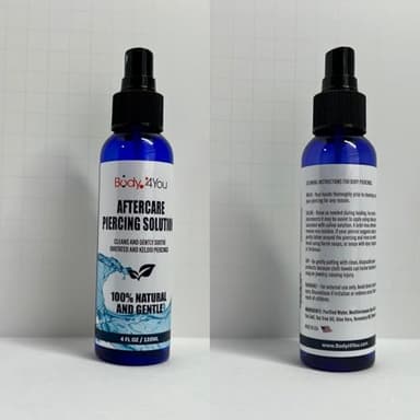 BodyJ4You Piercing Aftercare Spray - Saline Solution Natural Keloid Bump Removal - Ear Piercing Cleaner Nose Septum Belly Button Cartilage - Sea Salt Aloe Vera Rosemary - Fine Mist 2 Fl Oz - Image 9