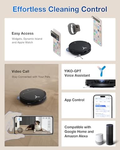 ECOVACS DEEBOT T50 PRO Omni Robot Vacuum and Mop, 3.19” Ultra-Slim, 15,000Pa Suction, ZeroTangle 2.0, TruEdge 2.0, AIVI 3D Obstacle Avoidance, Auto Mop Wash & Dry, Self-Emptying, Ideal for Pet Hair - Image 9