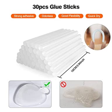 SHJADE Hot Glue Gun with 30 Glue Sticks, Fast Preheating Hot Melt Gun, Mini Glue Gun Kit for Kids DIY School Craft Projects and Quick Home Repairs, 20W Green - Image 5