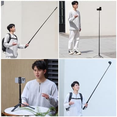 59in Invisible Selfie Stick Tripod for Insta360 X5/X4/X3/ONE X2/GO 3s/DJI Osmo 360, ULANZI TT52 Extension Pole Adjustable Waterproof Handle Grip for GoPro, DJI Osmo Pocket 3 Action 5 Pro/4 - Image 7