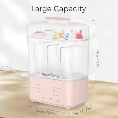 Bottle Sterilizer and Dryer, All-in-One Electric Steam Sterilizer Bottle Sanitizer for Baby Bottles, Pump Parts Accessories Newborn Essential Bottle Warmer for Breastmilk & Thaw (Pink) - Image 7