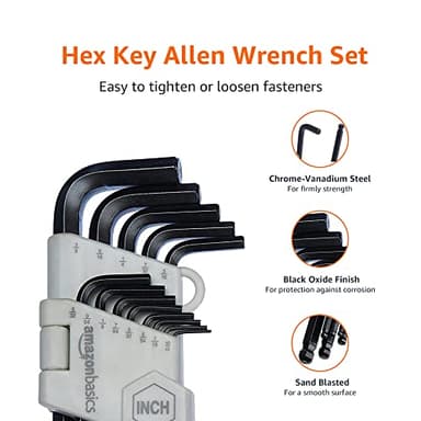 Amazon Basics Hex Key Allen Wrench, Long Arm, Metric and Standard Sizes, 26-Piece - Image 4