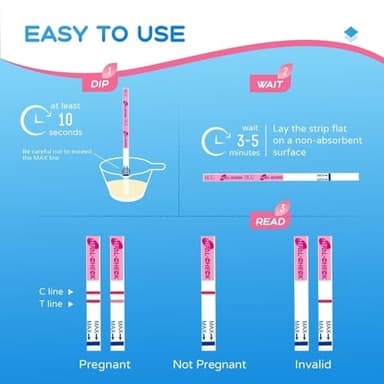 Pregnancy Tests with Cup, HEAL-CHECK Bulk Pregnancy Test Strips for Home Detection, Over 99% Accuracy, Individually Wrapped, Extra-Wide 5mm HCG Test Kit Comfortable Grip, 25 Count, Pruebas De Embaraz - Image 6