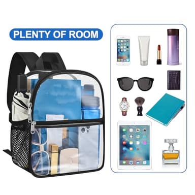Oraben Clear Backpack for Stadium Events Clear Bag Small Stadium Backpack Waterproof 12x6x12 for Women Men Adult Concert Sports - Image 4