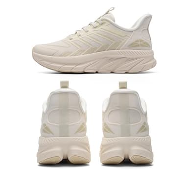 ALLSWIFIT Women's Slip On Walking Shoes Running Comfortable Tennis Breathable Non Slip Athletic Gym Workout Cross Training Fashion Sneakers,Size 7.5,Ivory,SARR034W - Image 7