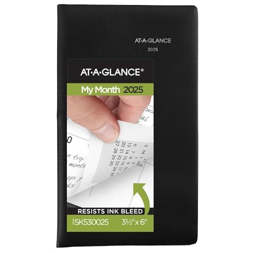 AT-A-GLANCE 2025 Planner, Monthly, 3-1/2" x 6", Pocket Size, DayMinder, Black (SK530025) - Image 1