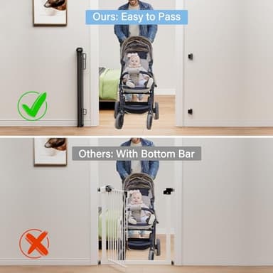 probebi Retractable Baby, Child & Dog Gates for Stairs, Extends to 54" Wide 34" Tall, Use for Outdoor, Indoor, Hallways, Doorways, Deck, Porch, Black - Image 3