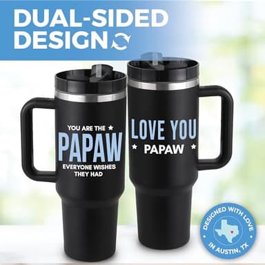 Papaw Tumbler 40oz, Best Pawpaw Gifts From Grandchildren, Papaw Coffee Mug, Unique Gifts From Grandkids, Ideal for Fathers Day, Birthday, Christmas, Gift Ready - Image 3