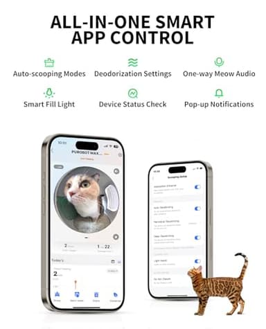 PETKIT 2025 Purobot Max Pro AI-Camera Self Cleaning Cat Litter Box, 210° Wide Angle Lens Night Vision Cat Facial Recognition Automatic Litter Box with 5G WiFi App Control Odor-Free - Image 4