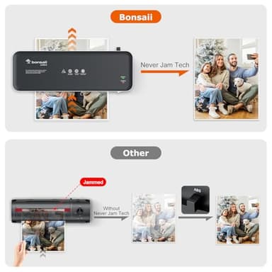 Bonsaii Laminator Machine, 9 Inch Laminators Machine with 50 Laminating Sheets, Laminator with Never Jam Technology for Doc/Posters/Photo, Simple Convenient for Home, Office and School - L418-C Grey - Image 5