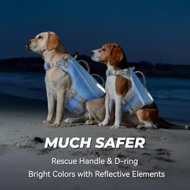 VIVAGLORY Neoprene Dog Life Vest, Dog Life Jacket for Swimming & Boating, Lightweight & Buoyancy for Puppy Doggy, Swimming Vest with Handle, XL, Blue Wave - Image 4