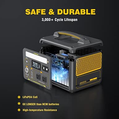 VTOMAN Jump 600X Portable Power Station 600W, 299Wh Solar Generator LiFePO4 Battery Power Station with 600W Pure Sine Wave (Surge 1200W) AC Outlet, PD 60W USB-C, 3x Regulated 12V/10A DC for Camping - Image 3