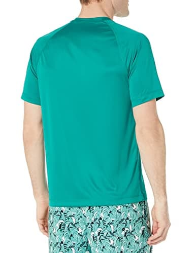 Amazon Essentials Men's Slim-Fit Short-Sleeve Quick-Dry UPF 50 Swim Tee, Teal Green, Medium - Image 3