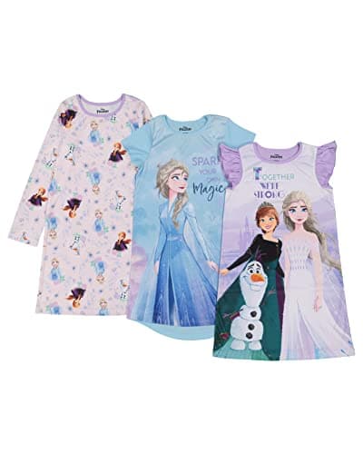 Disney Girls' Frozen 2 3-Pack Nightgown, FROZEN MAGIC 2, 6 - Image 1