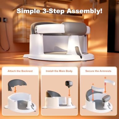 Baby Bath Seat for Babies: Non-Slip Infant Bathtub Chair with Suction Cups, Safe & Comfortable Baby Bath Support, Ideal for Sitting Up, Easy to Clean, Stable Design, Pink (6-24 Months) - Image 7