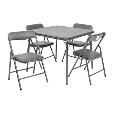 Flash Furniture Mindy Kids 5-Piece Folding Square Table and Chairs Set for Daycare and Classrooms, Children's Activity Table and Chairs Set, Gray - Image 1