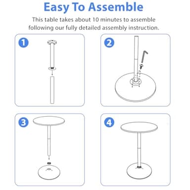 FDW Bistro Pub Table 2 Pack 40 Inch Height Cocktail Table Round Bistro Bar Table for Home and Kitchen Dining - Image 4