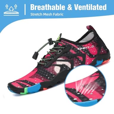 Mishansha Water Shoes for Women Men Barefoot Beach Shoe Quick Dry Aqua Swim Socks for Surfing Yoga Size 7 Women/ 6 Men French Rose - Image 2