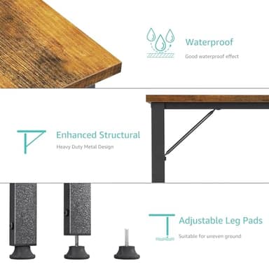 Lufeiya Computer Desk with Drawers - 40 Inch Work Reversible Small Desk for Bedroom Home Office, Simple Study Writing Table PC Desks with Drawer Storage Shelves, Rustic Brown - Image 8